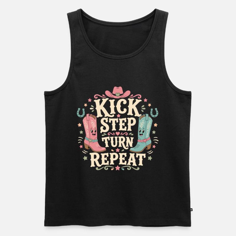Kick Step Turn Repeat - Männer Premium Bio Tank Top - Schwarz