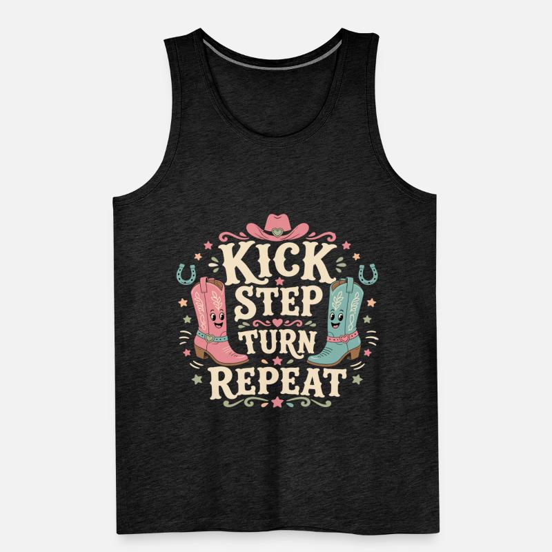 Kick Step Turn Repeat Männer Premium Bio Tank Top