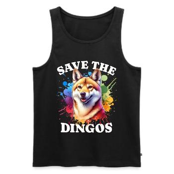 Australischer Wildhund Save Dingo - Männer Premium Bio Tank Top - Schwarz - Vorne - Michal (187cm)