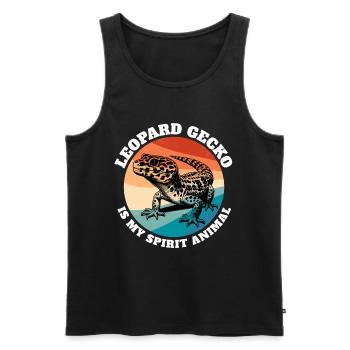 Leopardgecko Sprüche - Männer Premium Bio Tank Top - Schwarz - Vorne - Michal (187cm)