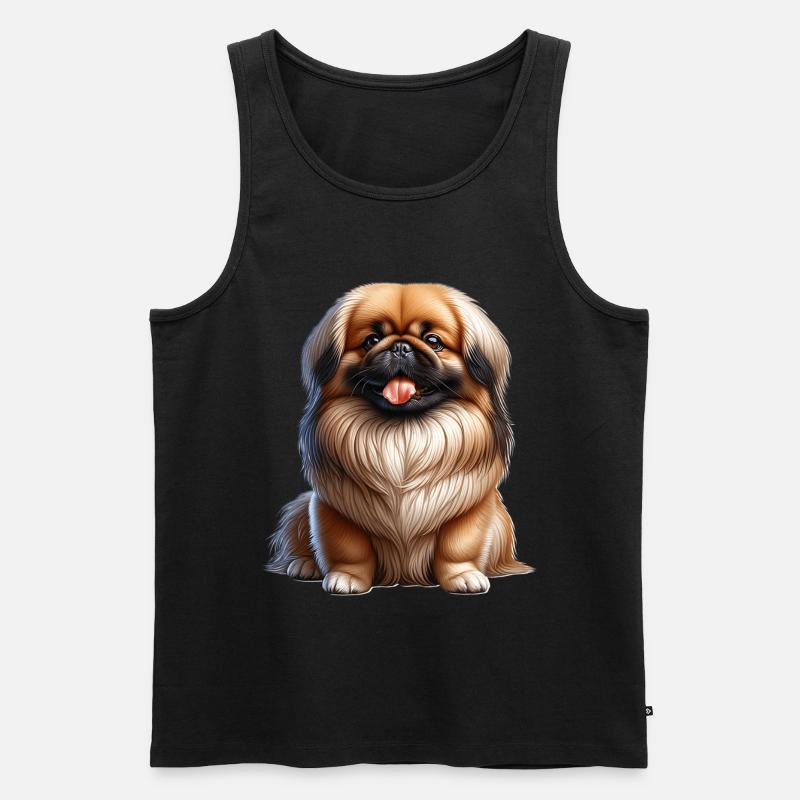 Pekinese Pekingese - Männer Premium Bio Tank Top - Schwarz