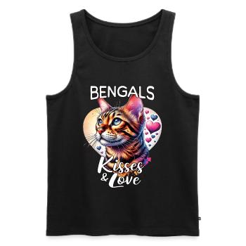 Bengalkatze Liebe - Männer Premium Bio Tank Top - Schwarz - Vorne - AI Model Male 178 light (178cm)