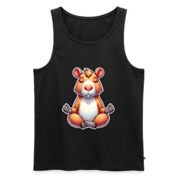 Capybara Yoga Meditieren - Männer Premium Bio Tank Top - Schwarz - Vorne - Michal (187cm)