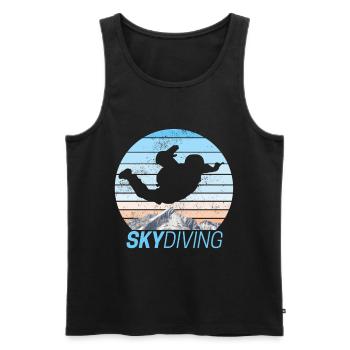 Parachutisme Coucher de soleil - Débardeur bio Premium Homme - noir - Devant - Michal (187cm)
