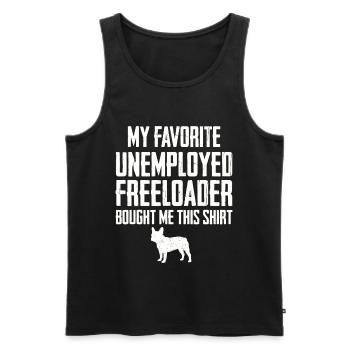 Drôle de Bulldog Français Profiteur - Débardeur bio Premium Homme - noir - Devant - Michal (187cm)