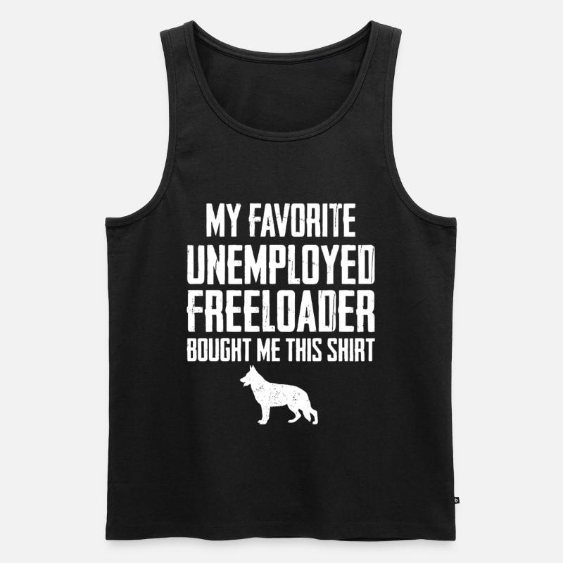 Funny German Shepherd Freeloader - Men's Premium Organic Tank Top - black