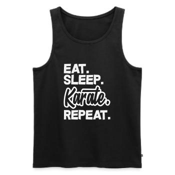 Eat Sleep Karate Repeat Martial Arts Training - Men's Premium Organic Tank Top - black - Front - AI Model Male 178 light (178cm)