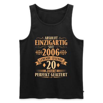 Einzigartig seit 2006 Legende – 20. Geburtstag - Männer Premium Bio Tank Top - Schwarz - Vorne - Michal (187cm)