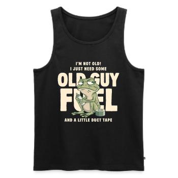 Vieil Vieil Homme Fuel Grenouille Meme Tee - Débardeur bio Premium Homme - noir - Devant - AI Model Male 178 light (178cm)