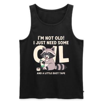 Nicht der alte Waschbär mit Klebeband - Männer Premium Bio Tank Top - Schwarz - Vorne - AI Model Male 178 light (178cm)