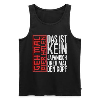 Das ist kein Japanisch Dreh mal den Kopf Spruch - Männer Premium Bio Tank Top - Schwarz - Vorne - AI Model Male 178 light (178cm)