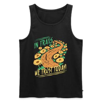 Wandertag Wandern In Trails We Trust Today - Männer Premium Bio Tank Top - Schwarz - Vorne - Michal (187cm)