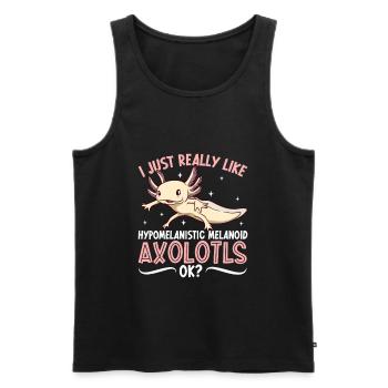 I love my Harlequin Axolotl - Men's Premium Organic Tank Top - black - Front - AI Model Male 178 light (178cm)