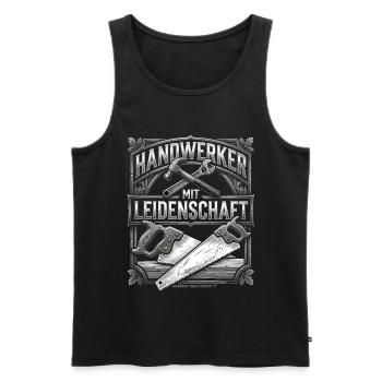Handwerker Leidenschaft Qualität Tradition - Männer Premium Bio Tank Top - Schwarz - Vorne - Michal (187cm)