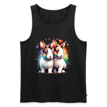Little Rex Rabbit Gift - Men's Premium Organic Tank Top - black - Front - AI Model Male 178 light (178cm)