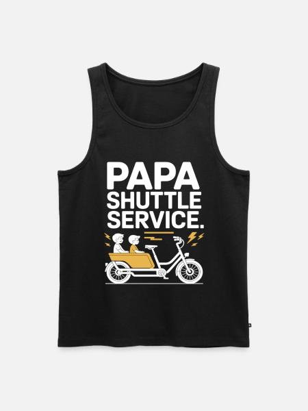 Papa Shuttle Service Lastenrad Papa - Männer Premium Bio Tank Top - Schwarz