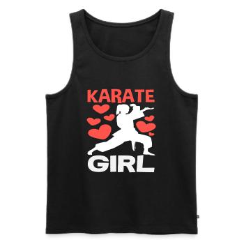 Karate Girl Martial Arts Love Hearts Training - Men's Premium Organic Tank Top - black - Front - AI Model Male 178 light (178cm)