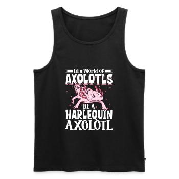 Be a Harlequin Axolotl - Men's Premium Organic Tank Top - black - Front - AI Model Male 178 light (178cm)