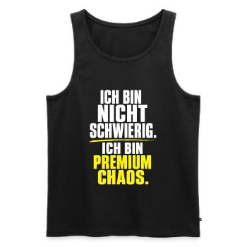 Premium Chaos – Nicht Schwer - Männer Premium Bio Tank Top - Schwarz - Vorne - Michal (187cm)