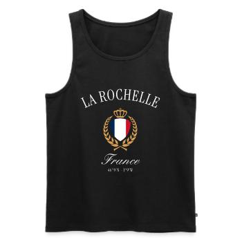 La Rochelle Frankreich Wappen Krone Reise Souvenir - Männer Premium Bio Tank Top - Schwarz - Vorne - Michal (187cm)