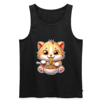 Kitten Spaghetti Pasta - Men's Premium Organic Tank Top - black - Front - Michal (187cm)