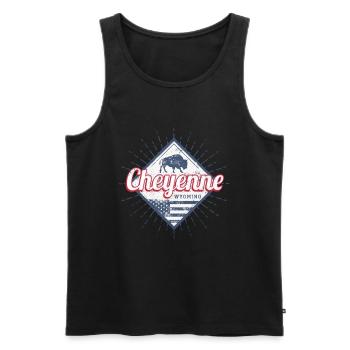 Cheyenne, a town in Wyoming, United States, United States - Men's Premium Organic Tank Top - black - Front - AI Model Male 178 light (178cm)
