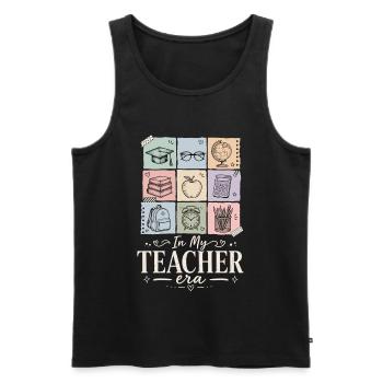 Lehrerin Teacher Era Schule Shirt - Männer Premium Bio Tank Top - Schwarz - Vorne - AI Model Male 178 light (178cm)