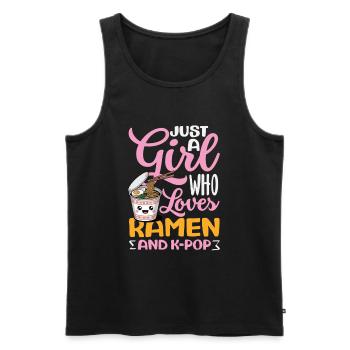 Girl Loves Ramen And K Pop - Men's Premium Organic Tank Top - black - Front - Michal (187cm)