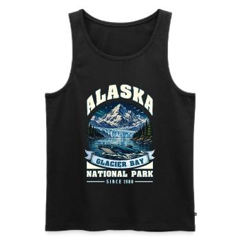 Parc national du glacier de croisière de l’Alaska - Débardeur bio Premium Homme - noir - Devant - AI Model Male 178 light (178cm)