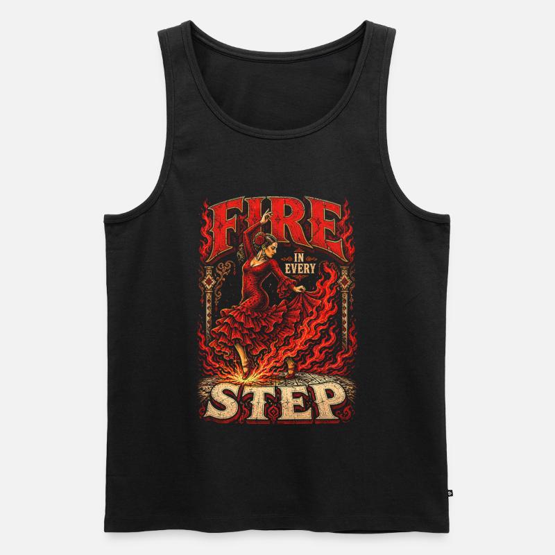 Flamenco Fire In Every Step - Männer Premium Bio Tank Top - Schwarz