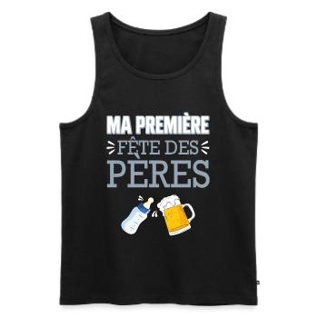 Ma Première Fête des Pères - Débardeur bio Premium Homme - noir - Devant - Michal (187cm)