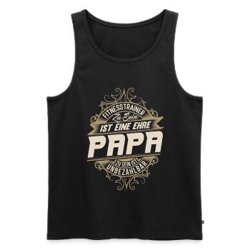 Fitnesstrainer Papa - Männer Premium Bio Tank Top - Schwarz - Vorne - Michal (187cm)