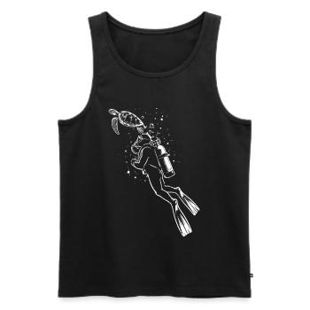 Chemise de plongée Plongée Tortue Plongée - Débardeur bio Premium Homme - noir - Devant - Michal (187cm)
