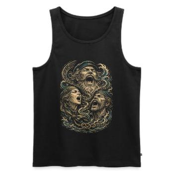 Shanty Chor Seemannslieder - Männer Premium Bio Tank Top - Schwarz - Vorne - AI Model Male 178 light (178cm)