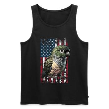 Patagonian Conure US Rock Parakeet - Men's Premium Organic Tank Top - black - Front - AI Model Male 178 light (178cm)