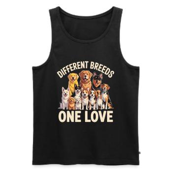 Different Breeds One Love Hunde - Männer Premium Bio Tank Top - Schwarz - Vorne - Michal (187cm)