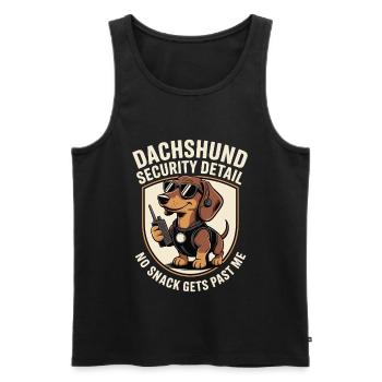 Dackel Snackwache - Männer Premium Bio Tank Top - Schwarz - Vorne - Michal (187cm)