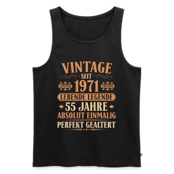 1971 Jahrgang Geburtstag 55 Jahre - Männer Premium Bio Tank Top - Schwarz - Vorne - Michal (187cm)