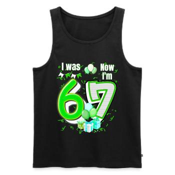 I was 6 Now Im 7 Birthday Shirt Kids 7 Birthday - Men's Premium Organic Tank Top - black - Front - AI Model Male 178 light (178cm)