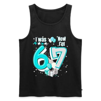 I was 6 Now Im 7 Birthday Shirt Kids 7 Birthday - Men's Premium Organic Tank Top - black - Front - AI Model Male 178 light (178cm)