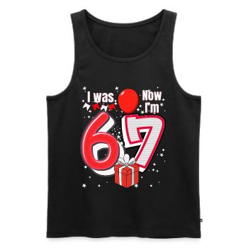 I was 6 Now Im 7 Birthday Shirt Kids 7 Birthday - Débardeur bio Premium Homme - noir - Devant - AI Model Male 178 light (178cm)