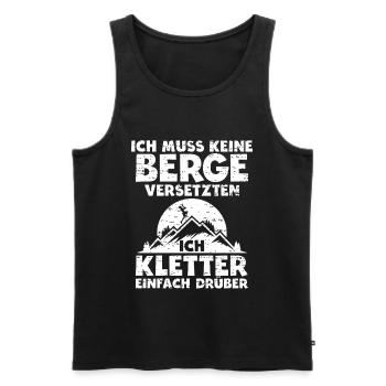 Kletter Geburtstags-Geschenk – Ich kletter drüber - Männer Premium Bio Tank Top - Schwarz - Vorne - Michal (187cm)