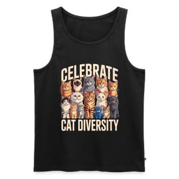Celebrate Cat Diversity Cats - Men's Premium Organic Tank Top - black - Front - Michal (187cm)