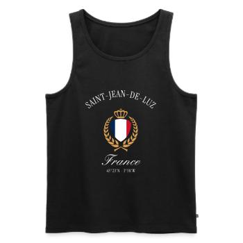 Saint-Jean-de-Luz Frankreich Wappen Reise Souvenir - Männer Premium Bio Tank Top - Schwarz - Vorne - AI Model Male 178 light (178cm)