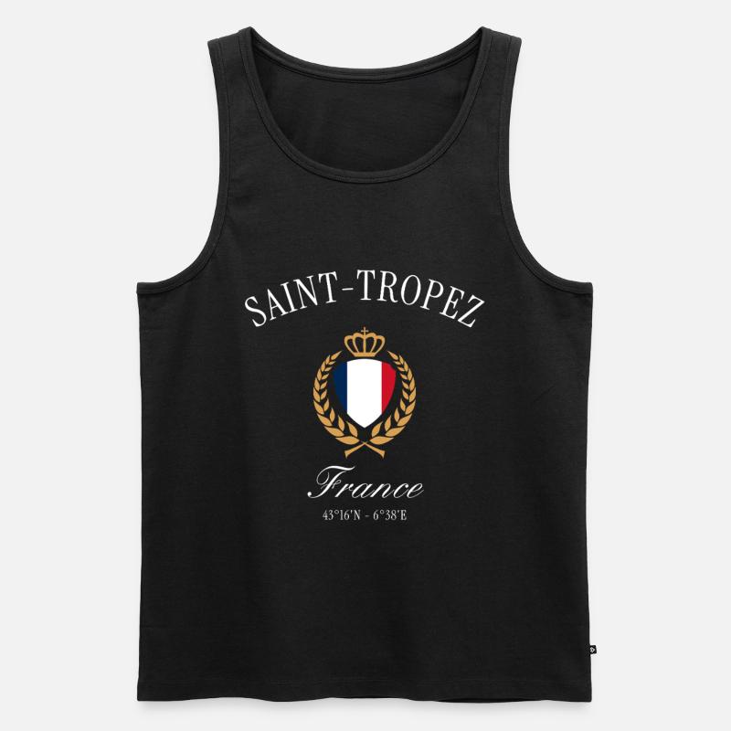 Saint-Tropez Frankreich Wappen Krone – Reise - Männer Premium Bio Tank Top - Schwarz