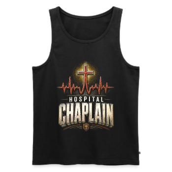 Kaplan Kleriker Pfarrer Krankenhauspfarrer - Männer Premium Bio Tank Top - Schwarz - Vorne - AI Model Male 178 light (178cm)