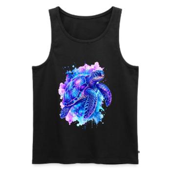 Tortue de mer, tortue, tortue d’eau - Débardeur bio Premium Homme - noir - Devant - Michal (187cm)