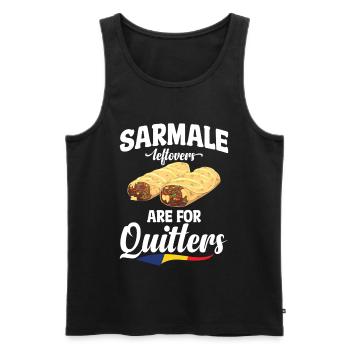 Sarmale-Reste sind für Aufgeber. Rumänischer Snack - Männer Premium Bio Tank Top - Schwarz - Vorne - AI Model Male 178 light (178cm)
