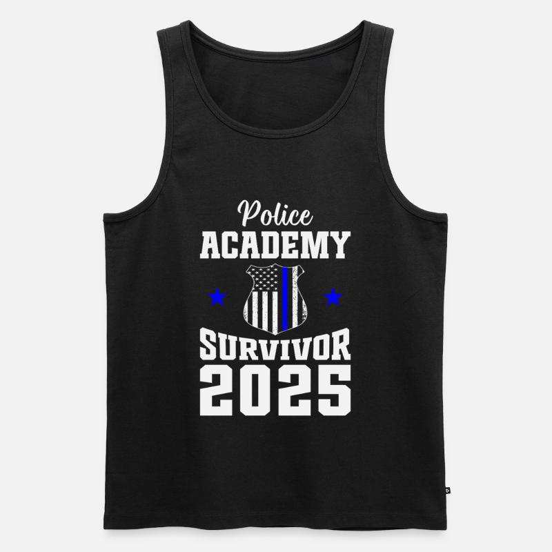 Polizeiakademie Überlebende 2025 Abschlusspolizei - Männer Premium Bio Tank Top - Schwarz