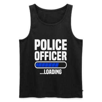 Agent de police chargé École de police diplômée Police - Débardeur bio Premium Homme - noir - Devant - Michal (187cm)